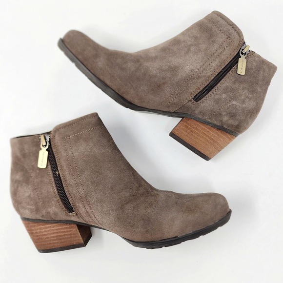 Blondo Booties Women's 8.5M Villa Taupe Waterproof Ankle Side Zip Lined Comfort - Picture 6 of 12